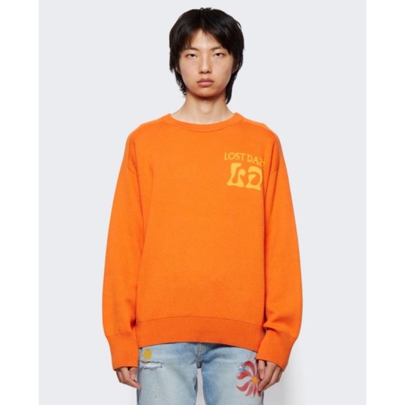 NEW! Lost Daze Men's All Hope Oversized Sweater - Orange MEDIUM - Picture 2 of 4